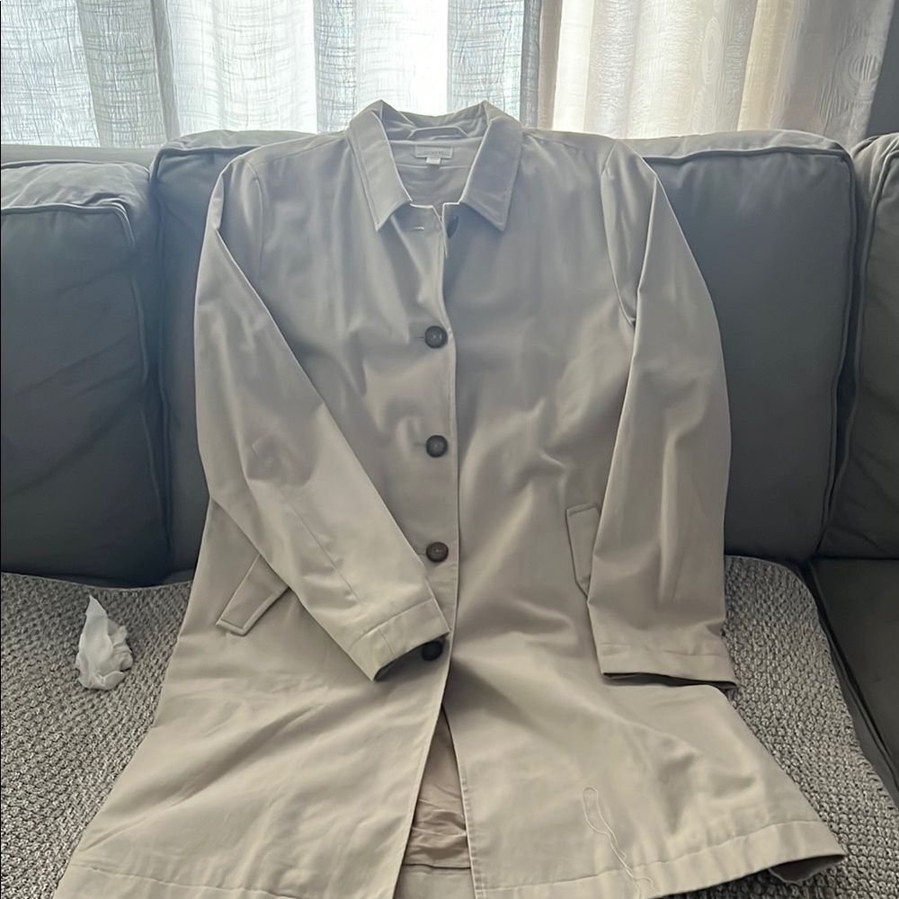 Garnet Hill Tan Trench Coat Classic Tailored Design